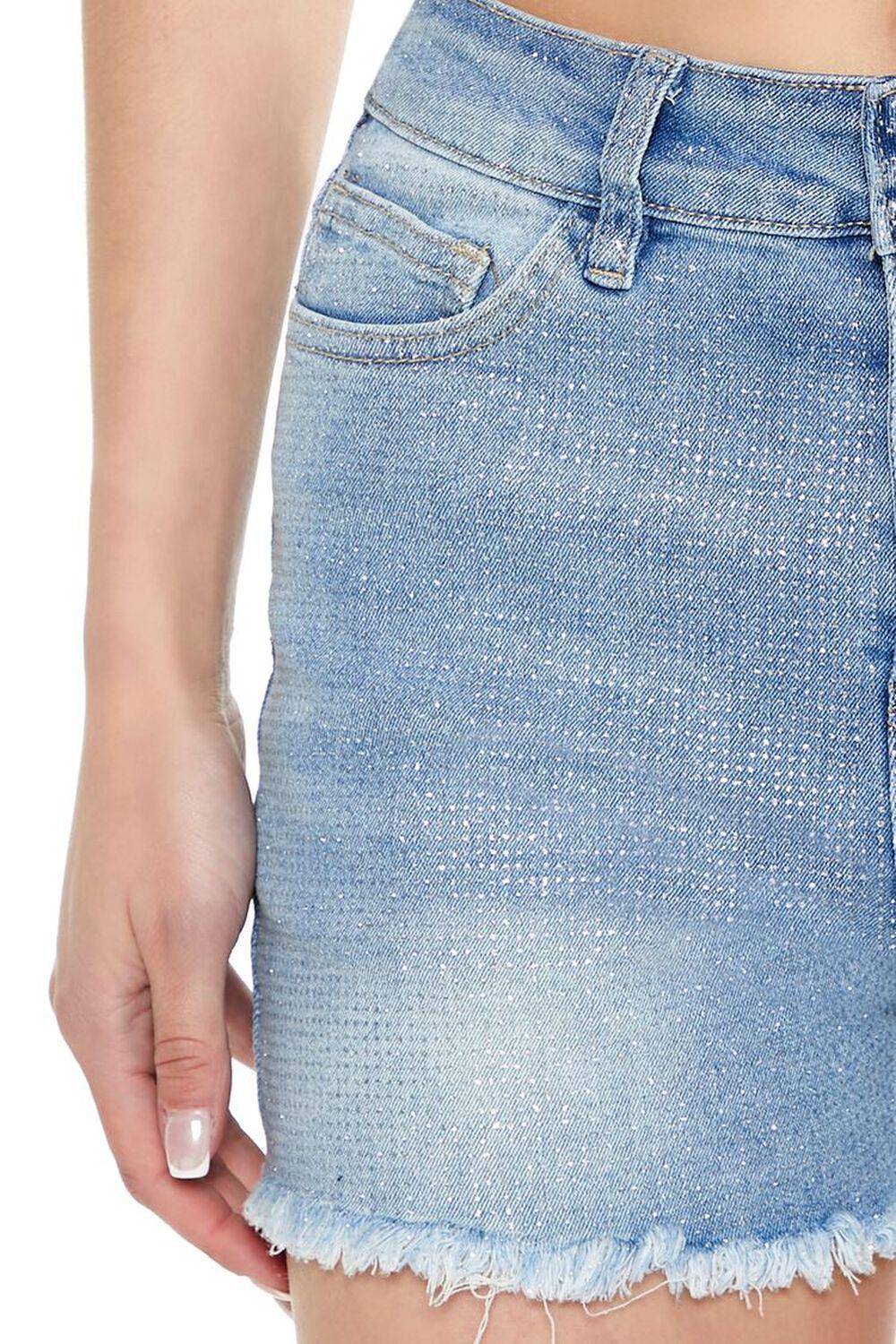 Frayed Glitter Denim Shorts | Forever 21 Product Image