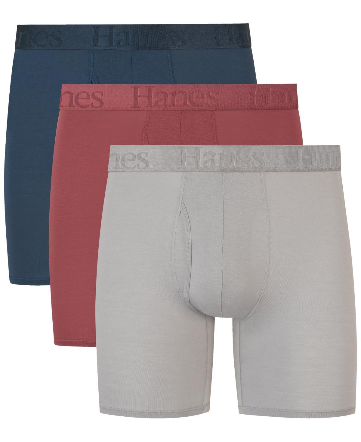 Hanes Originals Ultimate Mens SuperSoft Boxer Brief Underwear, Assorted, 3-Pack M Product Image