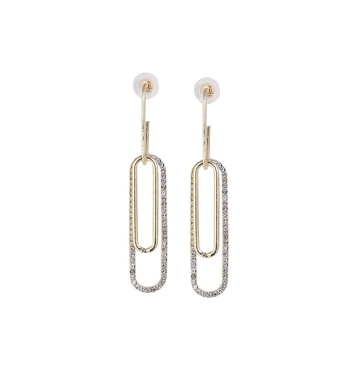 Sohi Womens Gold Sleek Drop Earrings Product Image