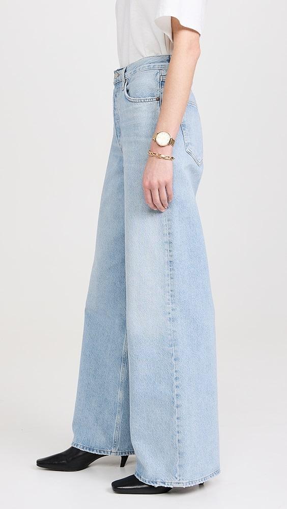 AGOLDE Dame High Rise Wide Leg No Cuff Jeans | Shopbop Product Image