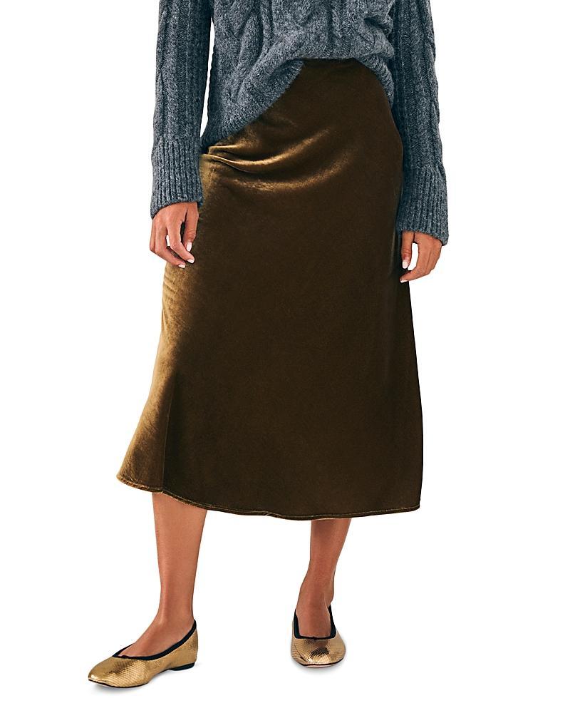 Faherty Stretch Silk Velvet Ina Skirt (Breen) Women's Skirt Product Image