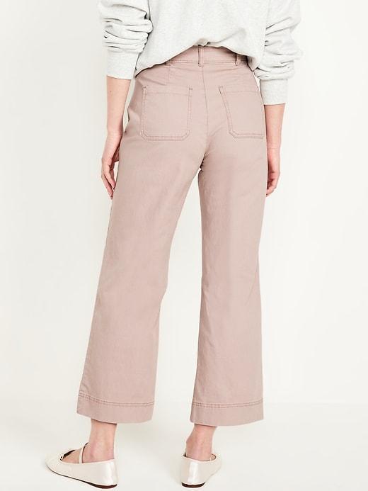 High-Waisted Crop Chino Wide-Leg Pants Product Image