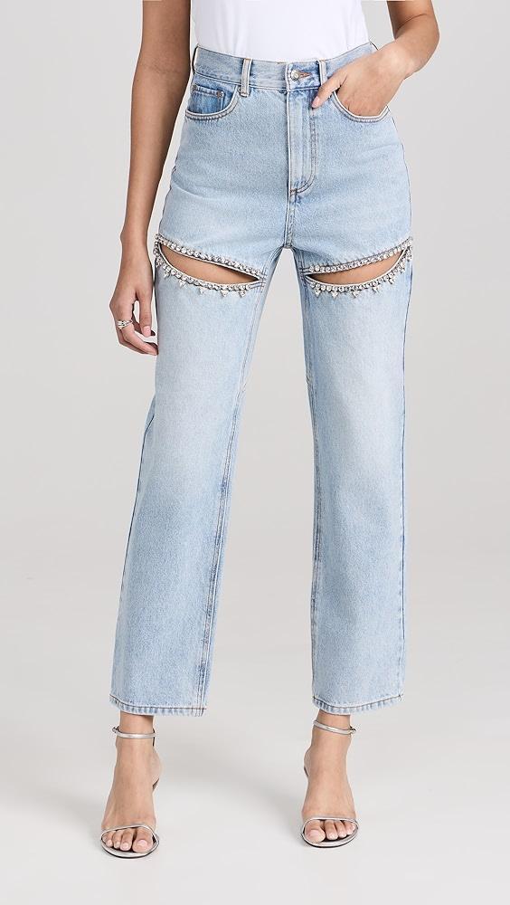 AREA Crystal Slit Jeans | Shopbop product image