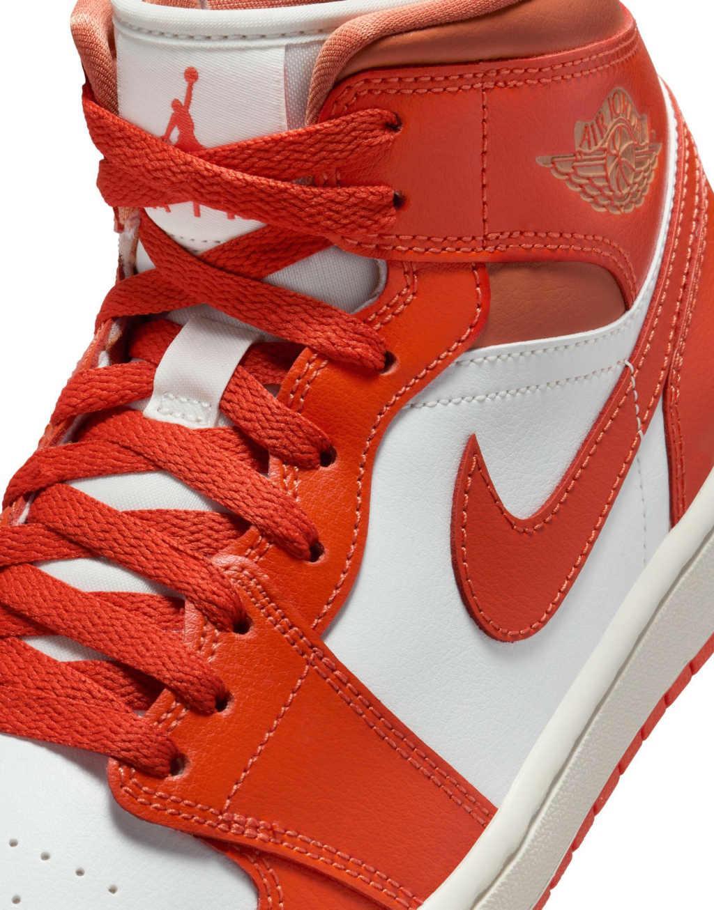 Nike Air Jordan 1 Mid sneakers in orange Product Image