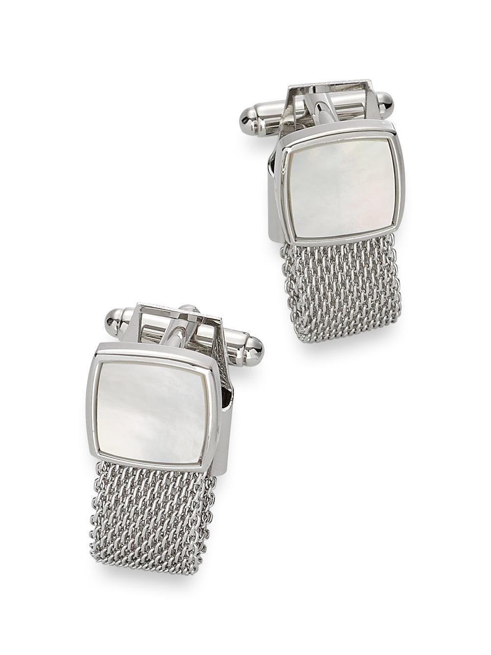 Mother Of Pearl Mesh Wrap Cufflinks Product Image