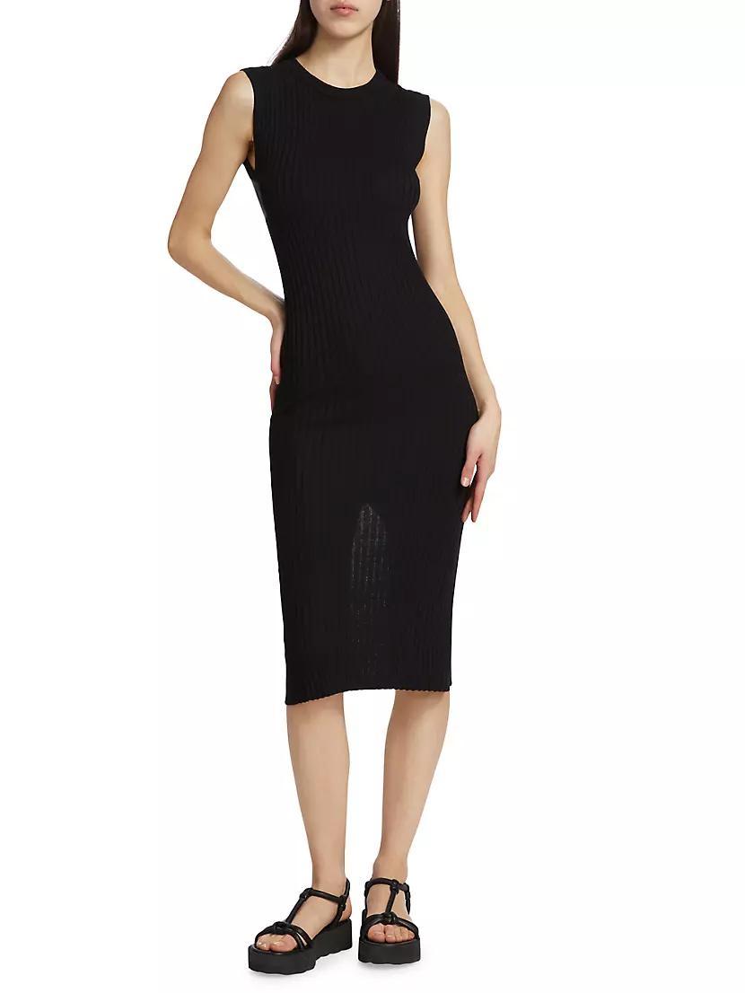 Sleeveless Rib-Knit Midi-Dress Product Image