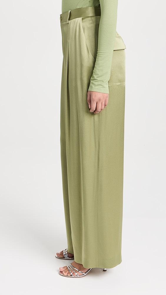 LAPOINTE Doubleface Satin Relaxed Pleated Pants | Shopbop Product Image