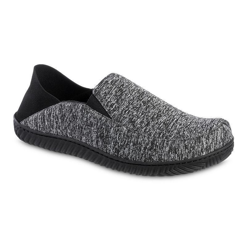 Isotoner Mens Miles Sport Knit Closed Back Slippers - Black Product Image