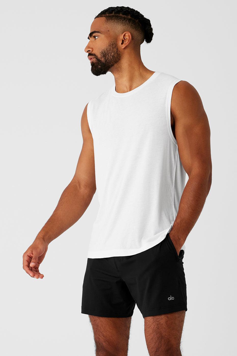 Sports Club Palms Muscle Tank - White/Black Male Product Image