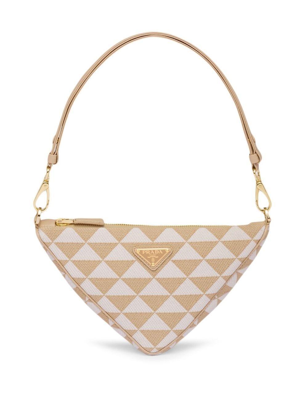 Triangle-logo Embroidered Bag In Multicoloured Product Image