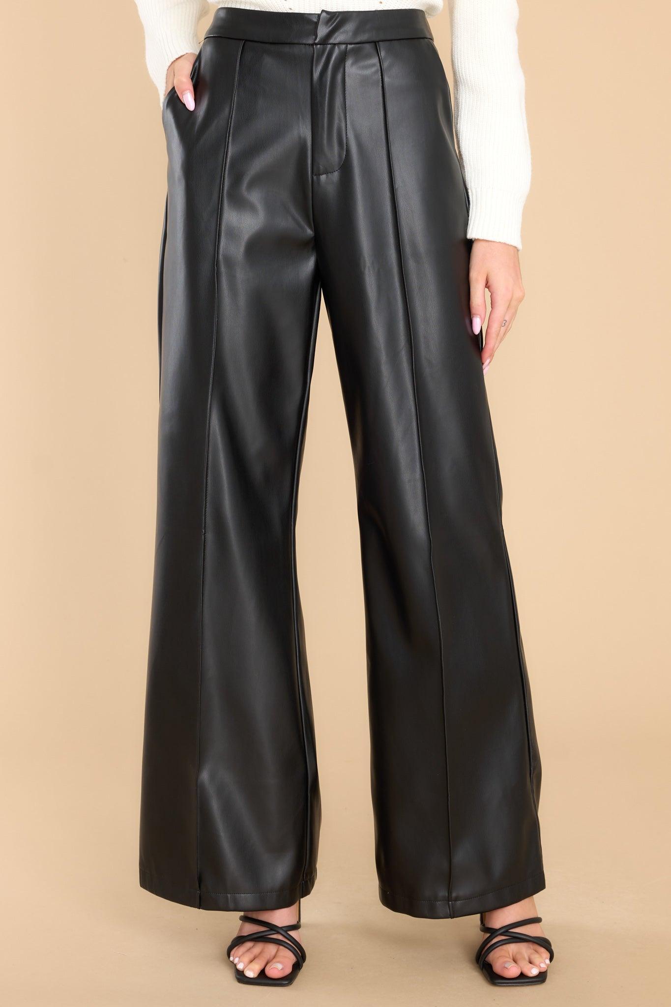 Back And Better Black Faux Leather Pants Product Image