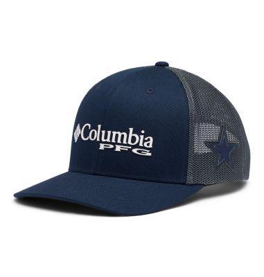 Men's Columbia Navy Dallas Cowboys PFG Mesh Snapback Hat Product Image