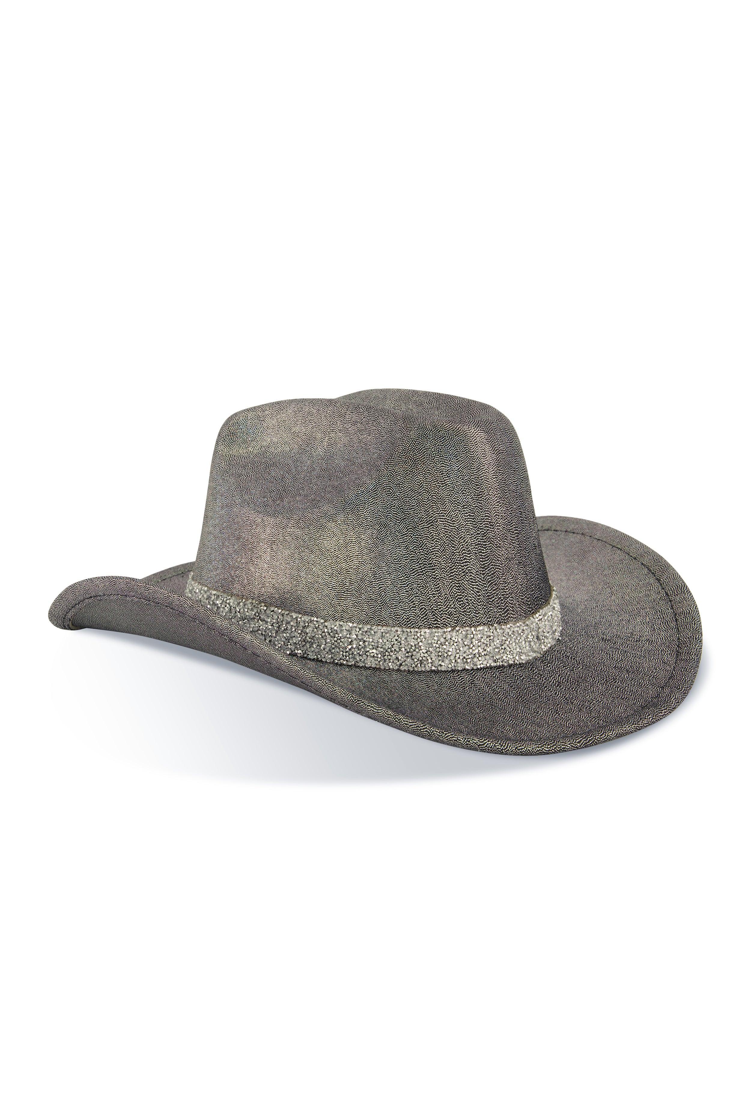 Iridescent Foil Studded Strap Cowboy Hat Female Product Image