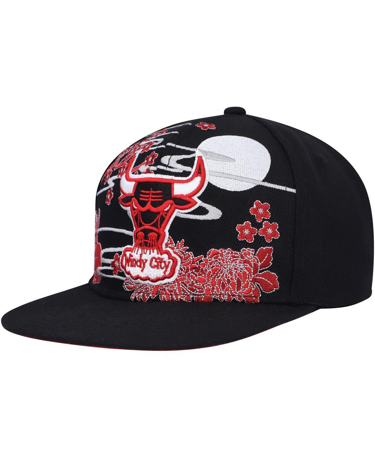 Mens Mitchell & Ness Black Chicago Bulls Hardwood Classics Asian Heritage Scenic Snapback Hat Product Image