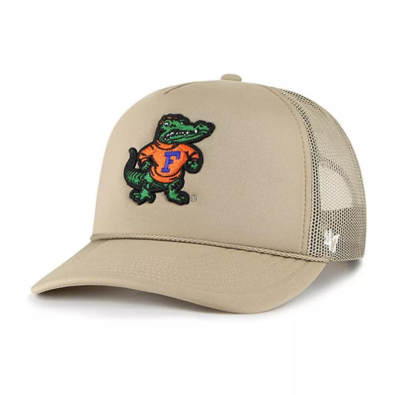 Mens 47 Brand Khaki Florida Gators Foam Front Mesh Trucker Snapback Hat Product Image