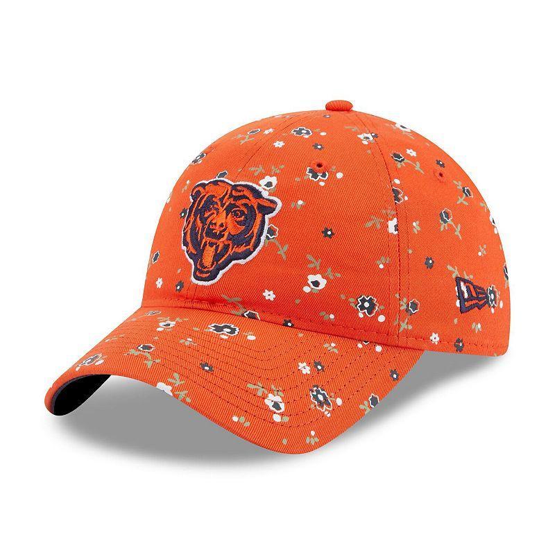 Womens New Era Orange Chicago Bears Floral 9Twenty Adjustable Hat Product Image