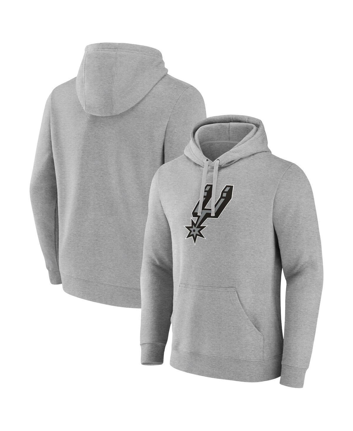 Mens Fanatics Branded Heather Gray Toronto Raptors Primary Logo Pullover Hoodie Product Image