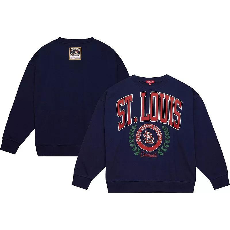 Womens Mitchell & Ness St. Louis Cardinals Logo Lt 2.0 Pullover Sweatshirt Blue Product Image