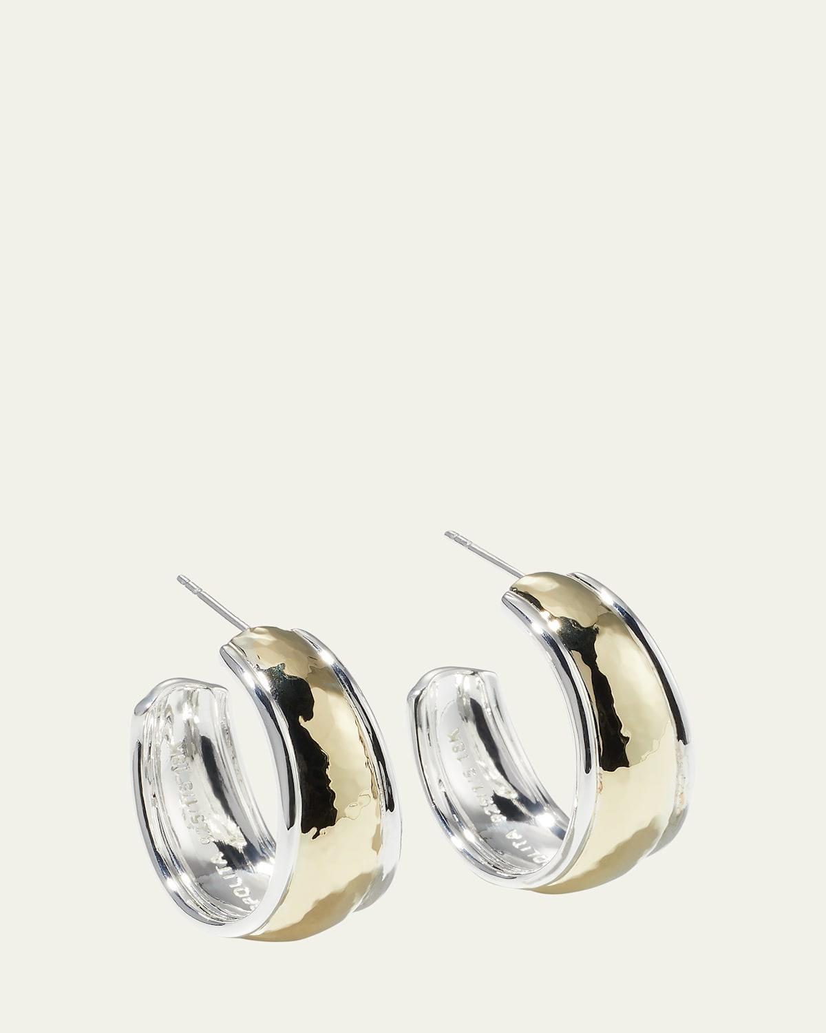 Womens Chimera Sterling Silver & 18K Gold Classico Tapered Dome Hoop Earrings Product Image