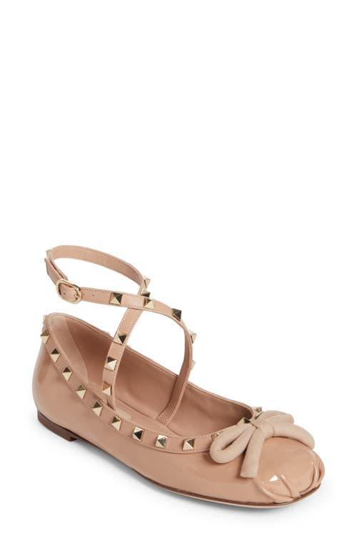 Valentino Garavani Rockstud Ankle Strap Ballet Flat Product Image