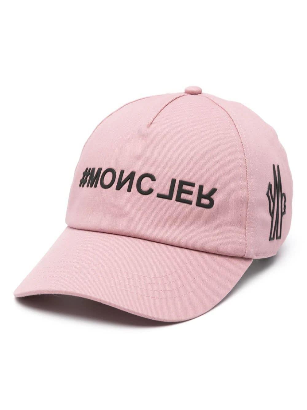 MONCLER Pink Baseball Hat With Embossed Logo Product Image