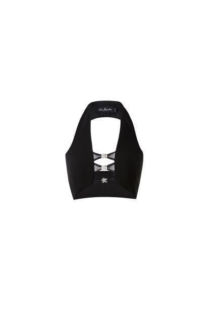 Bianca Crop Top (Black) Product Image