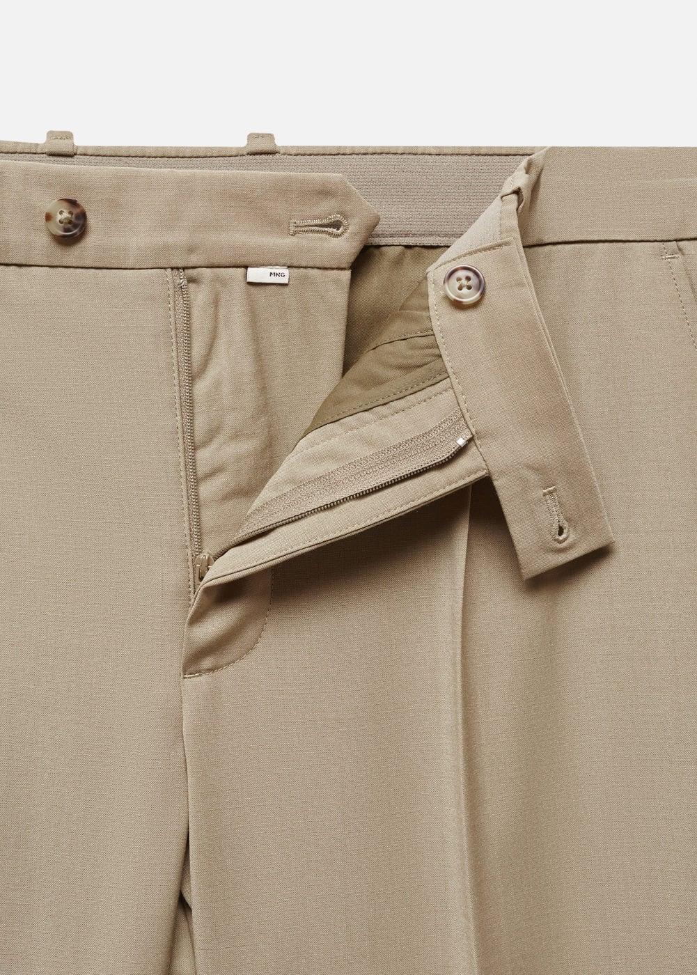 MANGO MAN - Pleat detail wool pants beigeMen Product Image