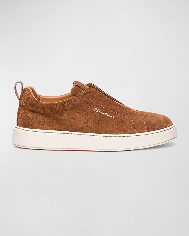 Mens Suede Low-Top Slip-On Sneakers Product Image