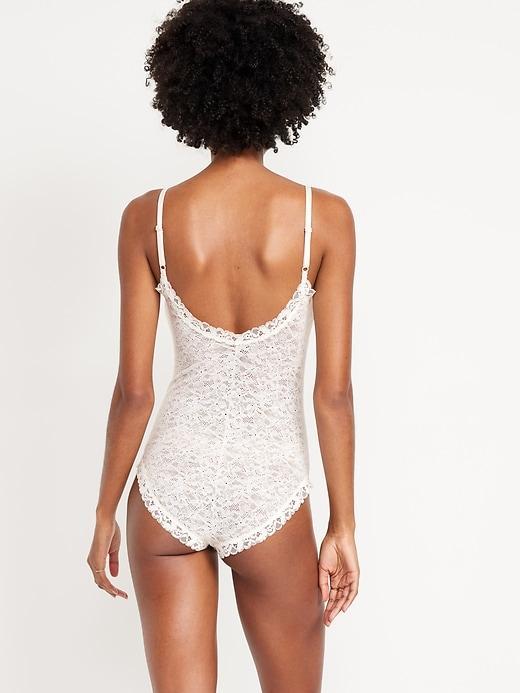 V-Neck Lace Bodysuit Product Image