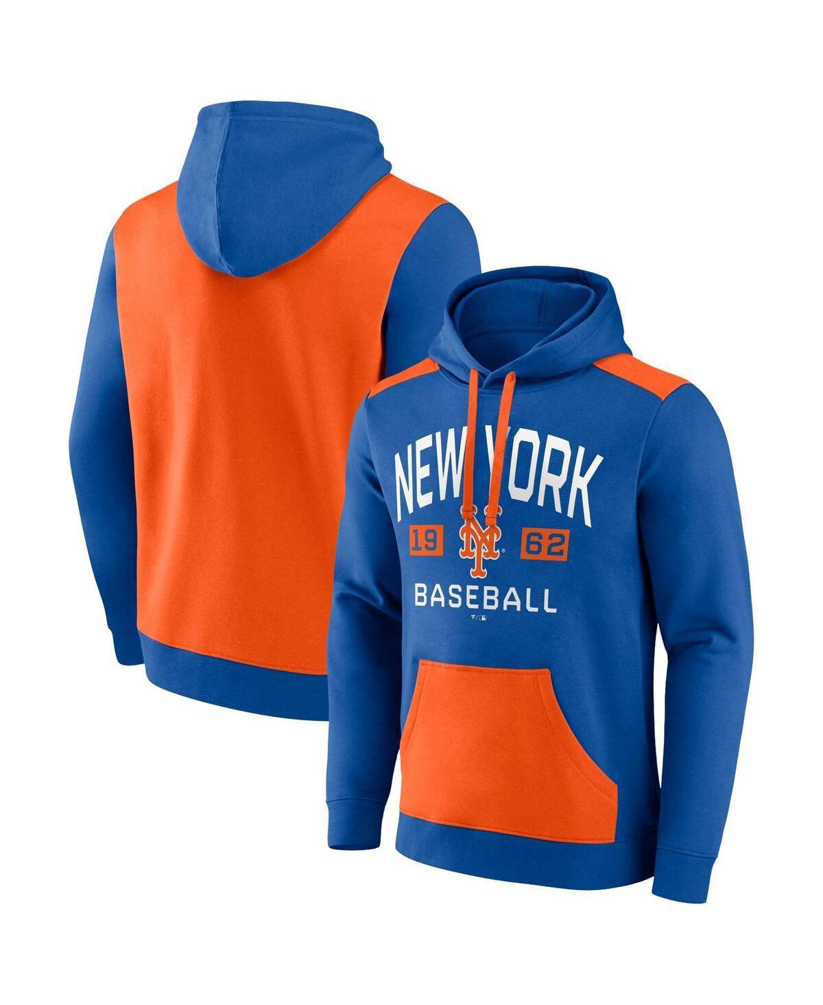 Mens Fanatics Branded Royal/Orange New York Mets Chip In Pullover Hoodie Product Image