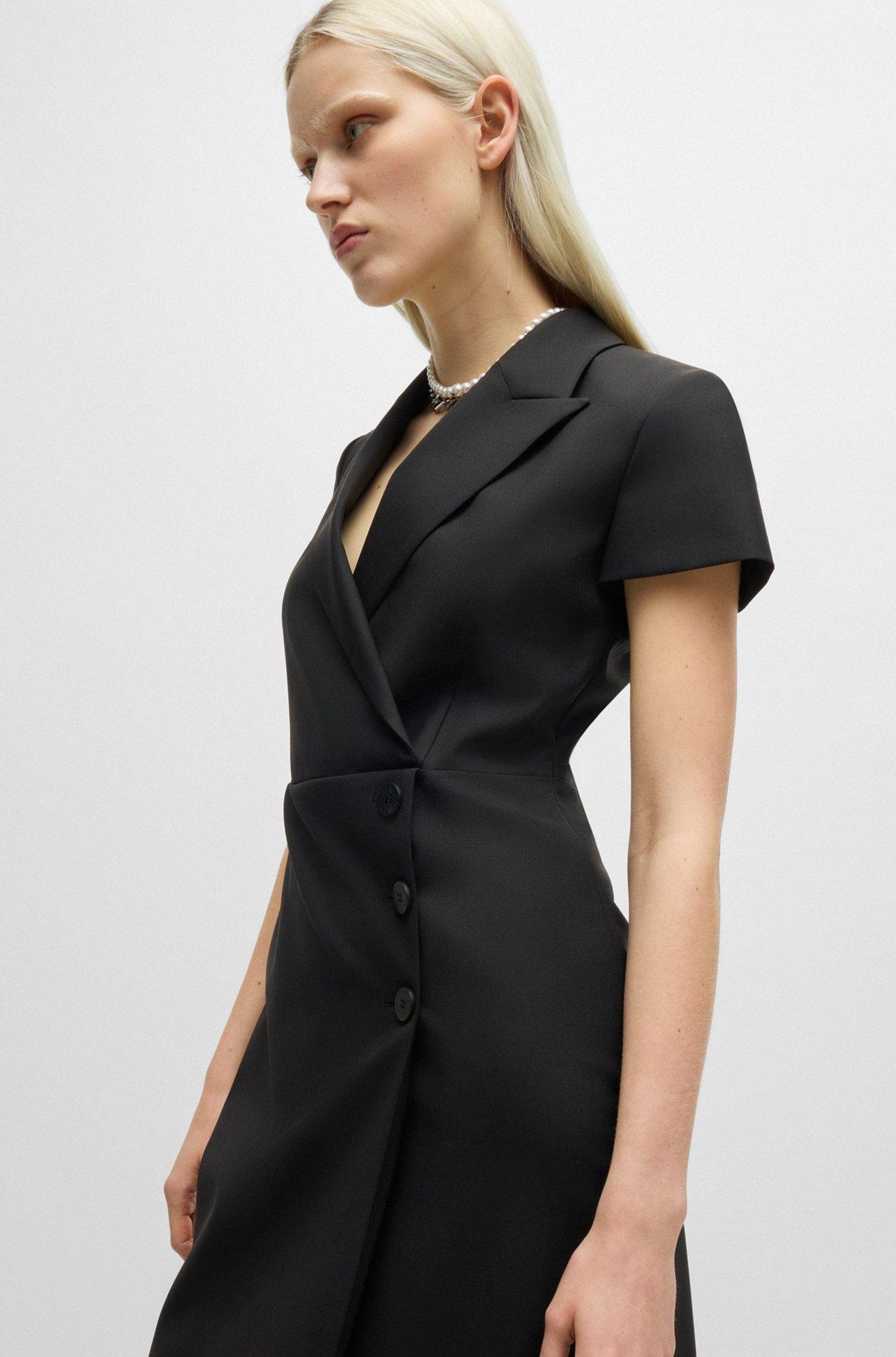 Button-front dress with peak lapels Product Image