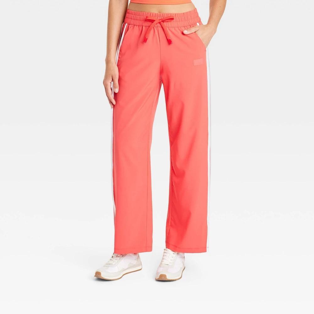 Womens Mid-Rise Piped Track Pants - JoyLab Coral Red XL Product Image