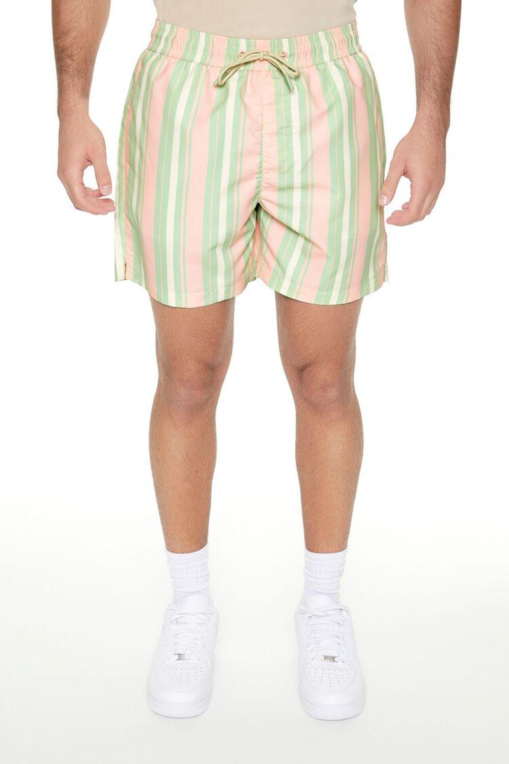 Striped Drawstring Swim Trunks | Forever 21 Product Image