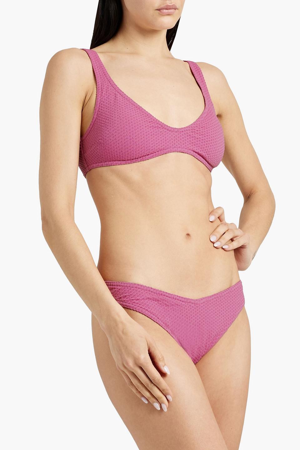 Cloqué Bikini Top In Magenta Product Image