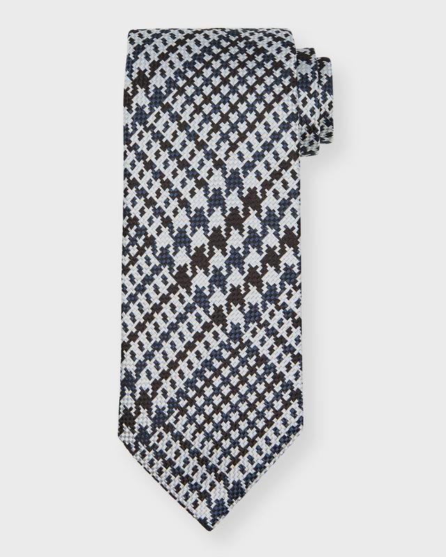 Mens Maxi-Houndstooth Silk Tie Product Image