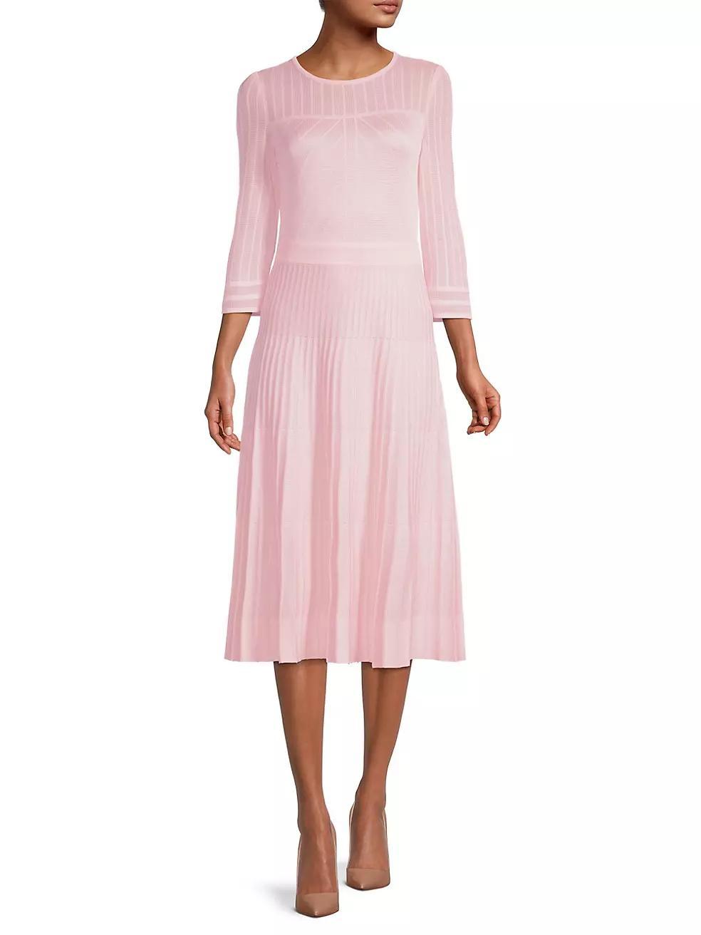 Pleated Knit Midi-Dress Product Image