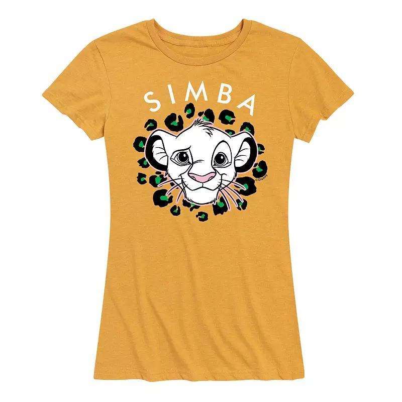 Disneys Lion King Simba Womens Green Spots Graphic Tee Grey Gray Product Image