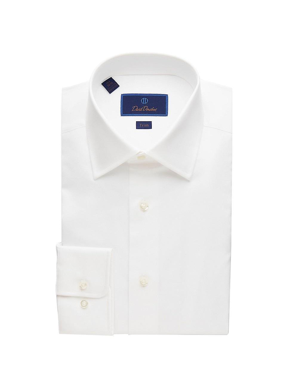 David Donahue Trim Fit Superfine Twill Dress Shirt Product Image