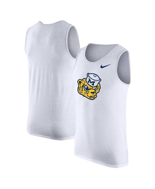 Nike Mens White Michigan Wolverines Vintage-like Logo Performance Tank Top Product Image