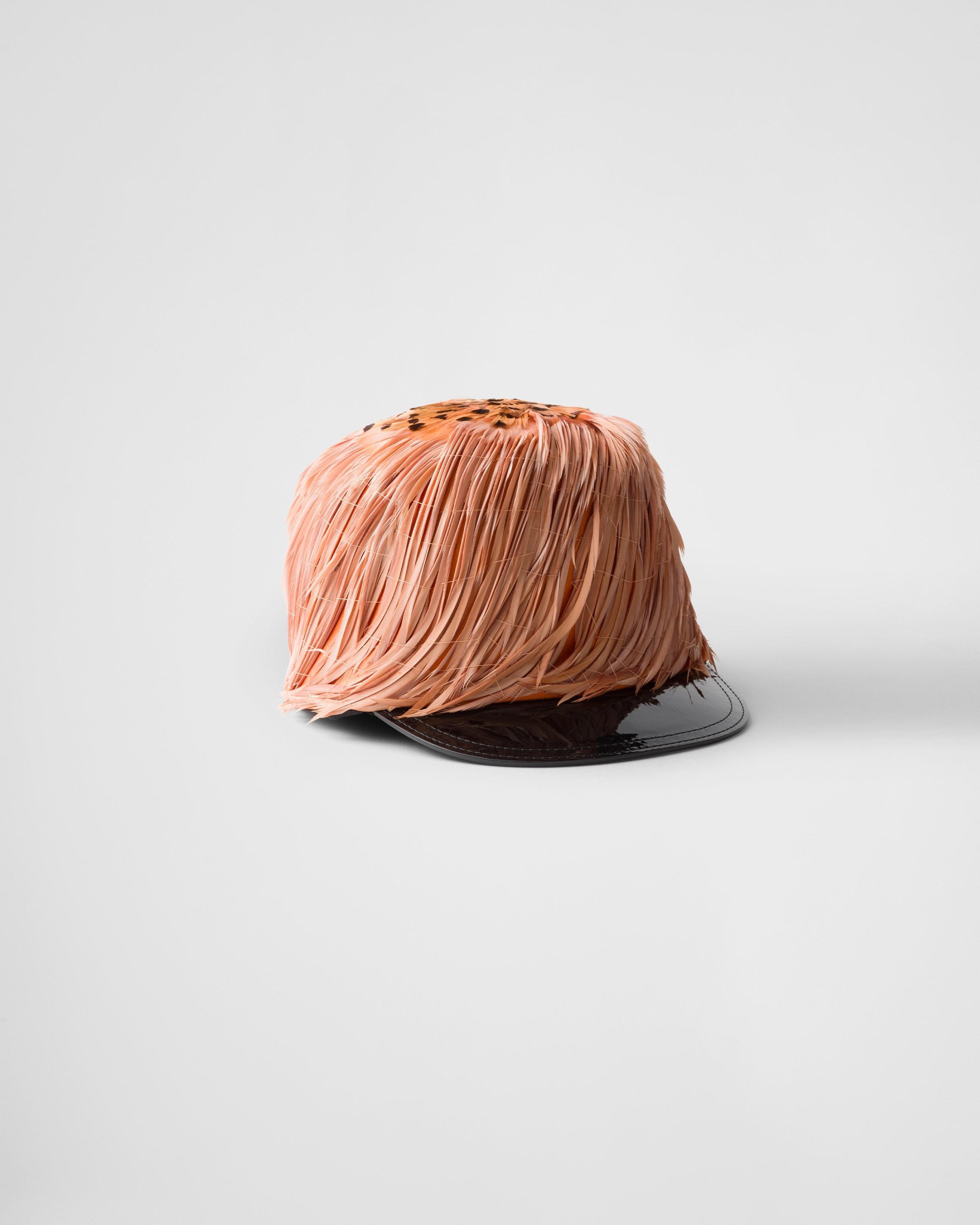 Patent leather and feather hat product image