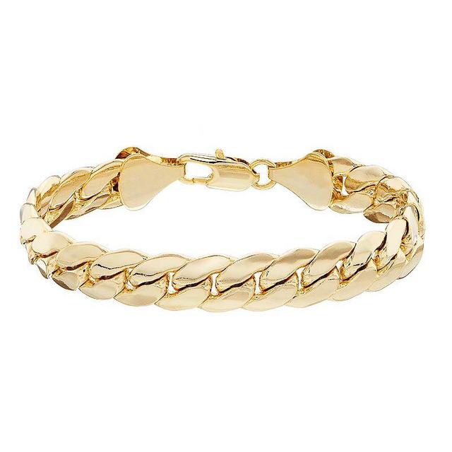 Mens Unbranded Mens 14K Gold over Brass Miami Cuban Chain Bracelet Yellow Product Image