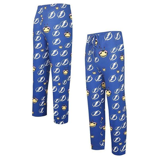 Mens Concepts Sport Blue Tampa Bay Lightning Gauge Allover Print Knit Sleep Pants Product Image