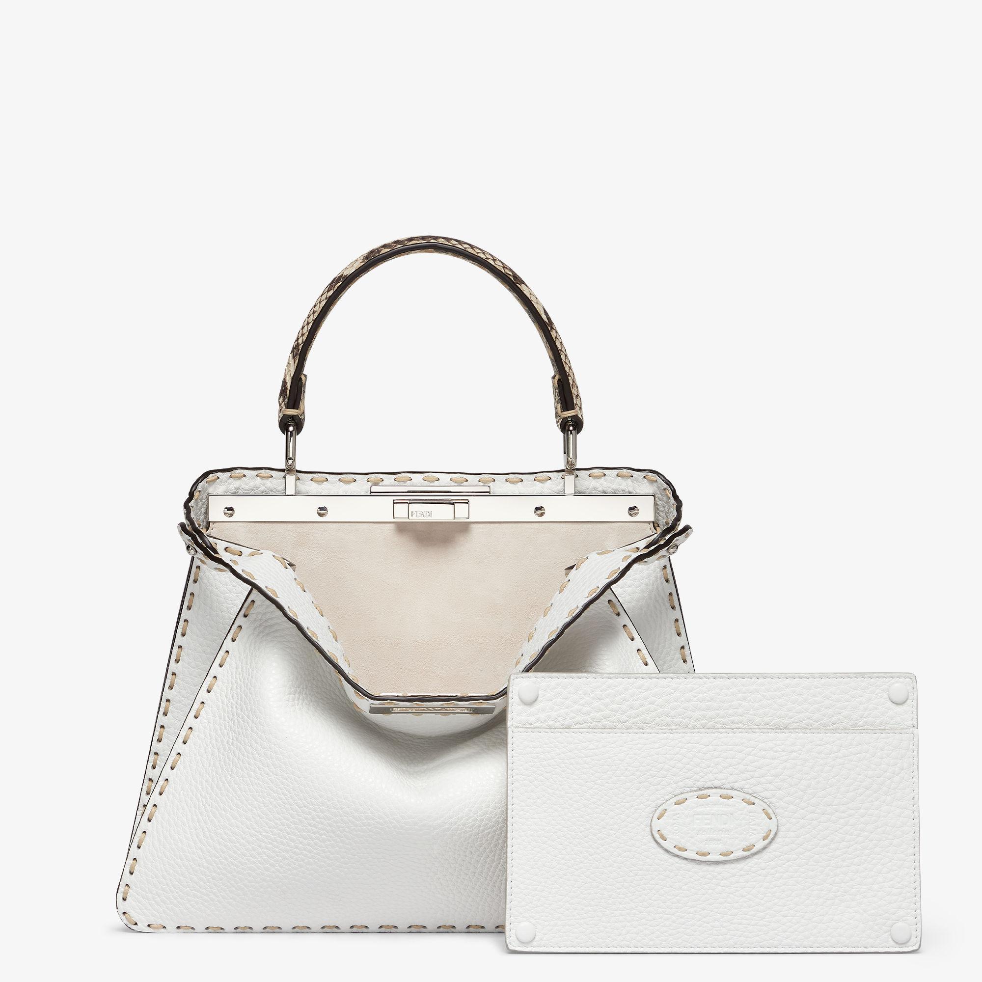 Peekaboo ISeeU MediumWhite Selleria bag with exotic details Product Image