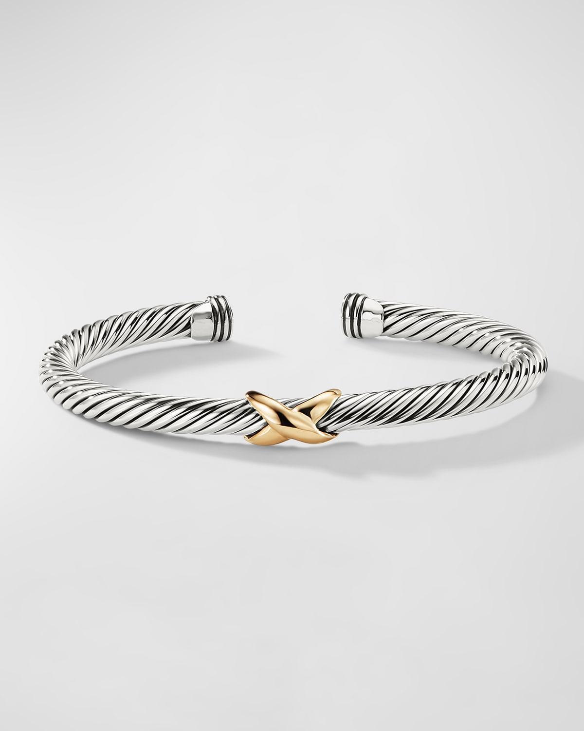 Womens X Classic Cable Station Bracelet in Sterling Silver Product Image