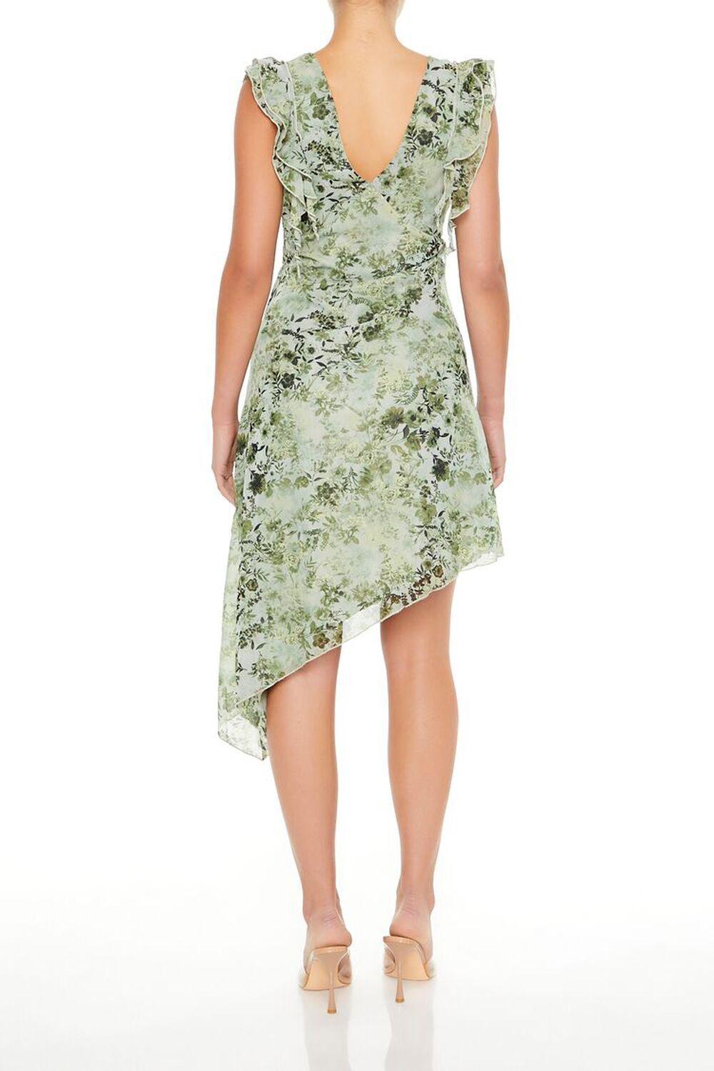 Asymmetrical Floral Midi Dress | Forever 21 Product Image