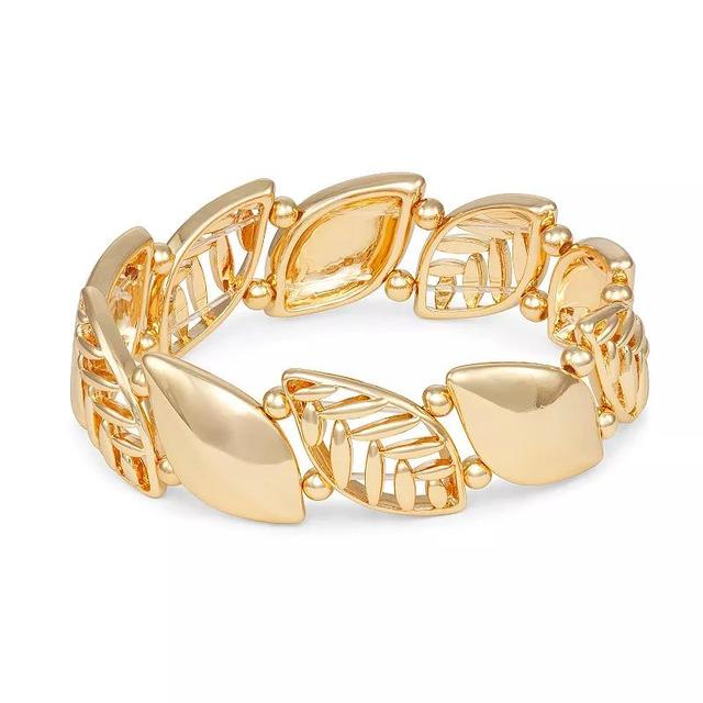 Napier Gold Tone Fall Leaves Stretch Bracelet, Womens Product Image