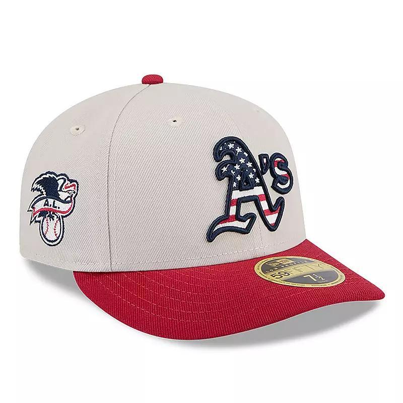 Mens New Era Khaki/Red Oakland Athletics 2024 Fourth of July Low Profile 59FIFTY Fitted Hat Product Image