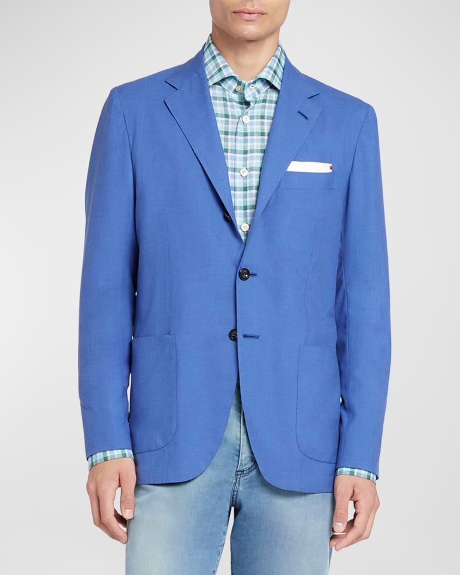 Mens Washed Solid Cashmere-Silk Sport Coat Product Image