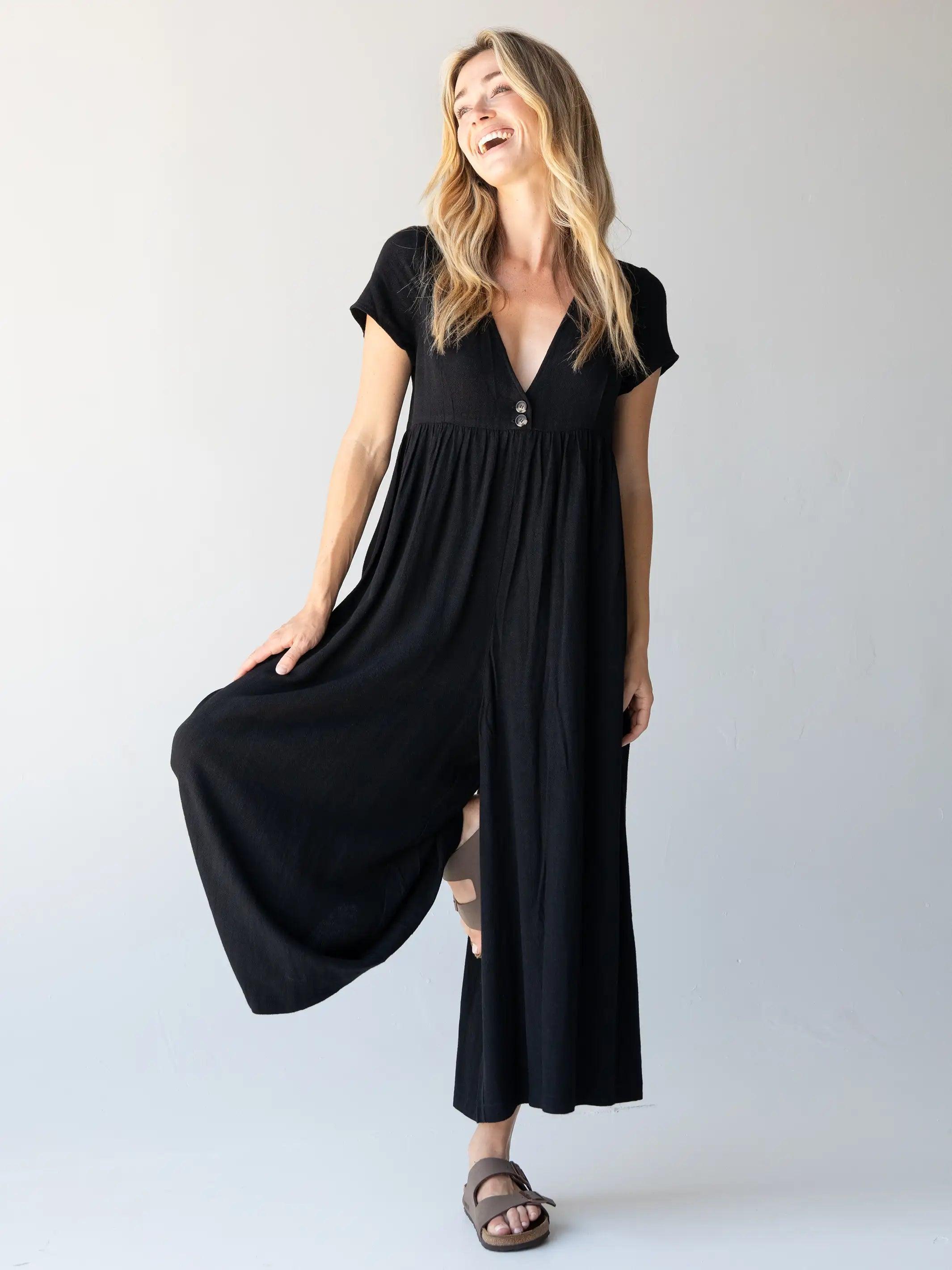 Avery Wide-Leg Jumpsuit - Black Product Image