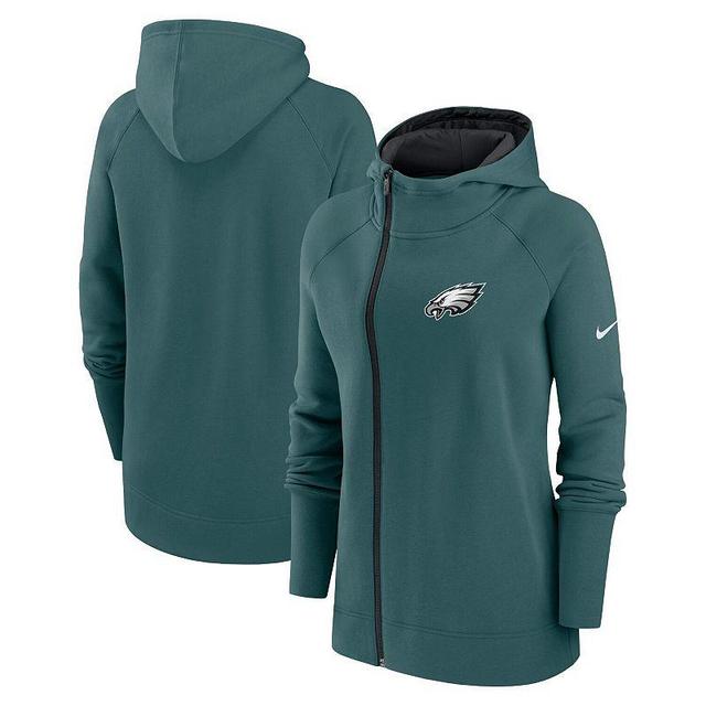 Womens Nike Midnight Philadelphia Eagles Asymmetrical Raglan Full-Zip Hoodie Product Image